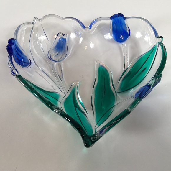 Waltherglas Other - Vintage 1997 German Walther Glass Bowl Tulips